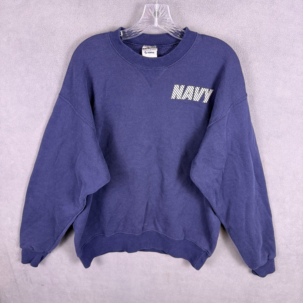 Vintage US Navy Mens‎ Soffe Sweatshirt Large Made In USA 90s 80s EUC Clean